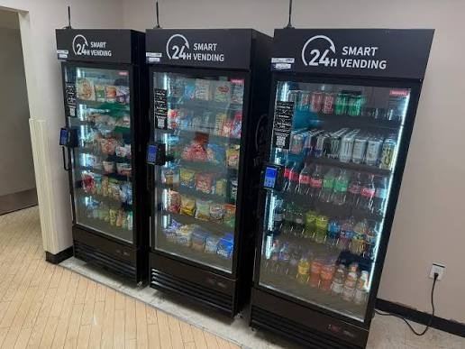 Three 24H Smart Vending coolers installed side by side